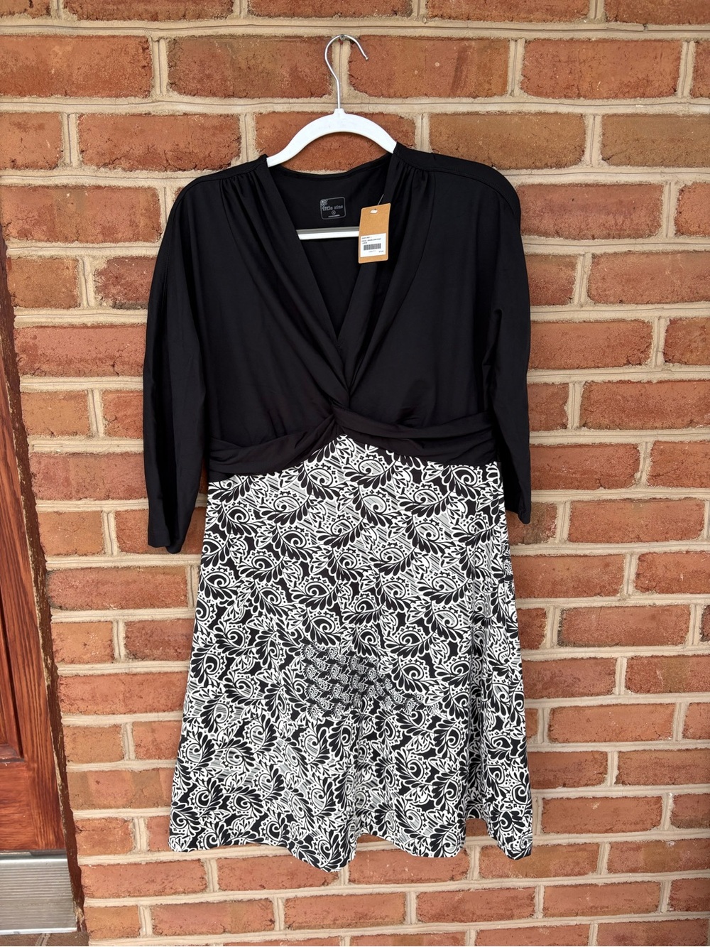 Title Nine Black Floral Print A-Line Dress  Athletic